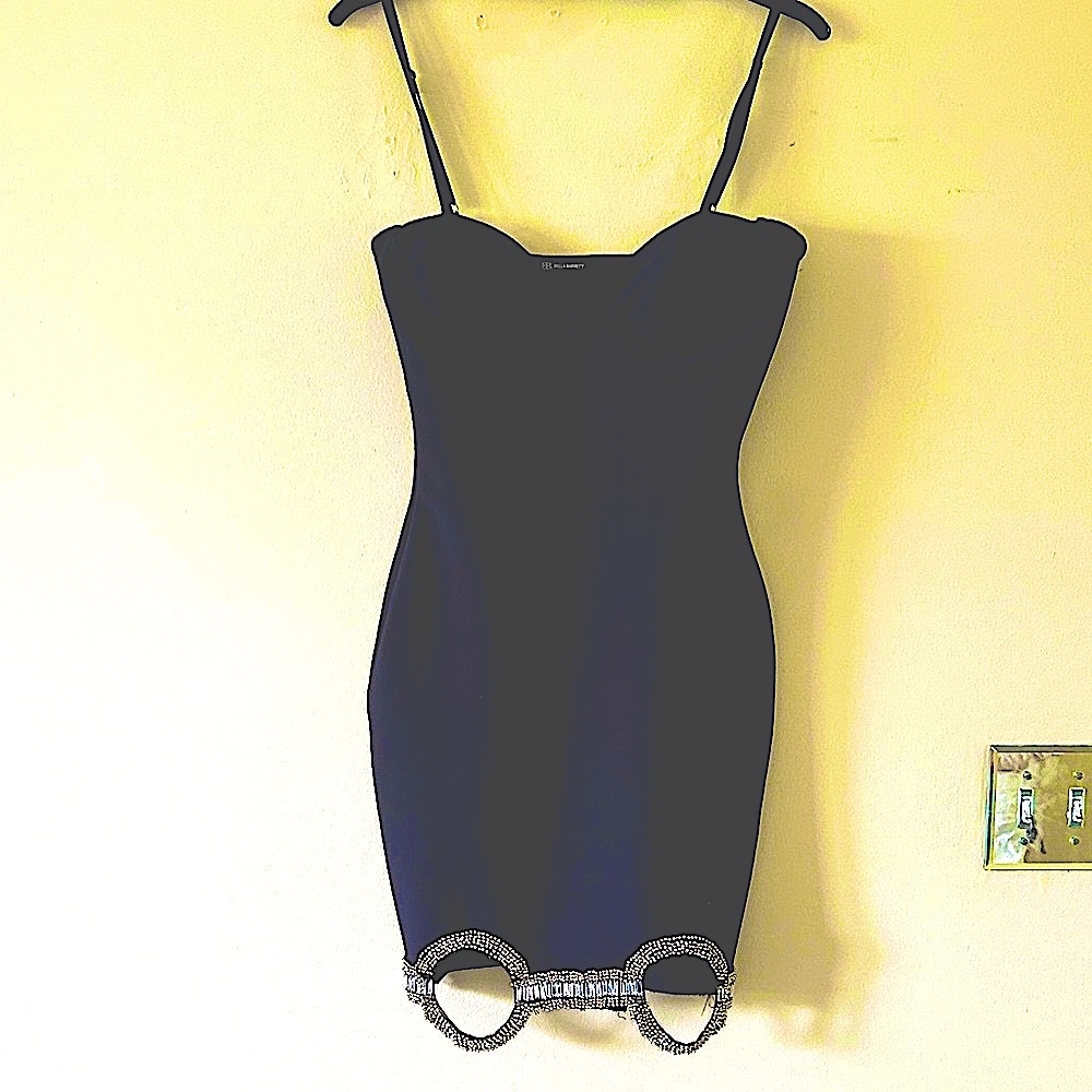 Black Spagetti Strap Bodycon Mini Dress